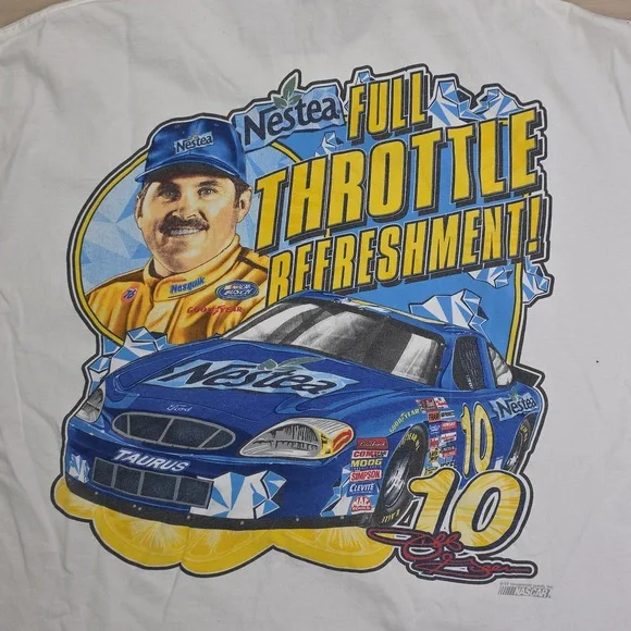 Nestea Full Throttle Refreshment T Shirt Size XL Jeff Green #10 NASCAR Stains - Picture 9 of 9